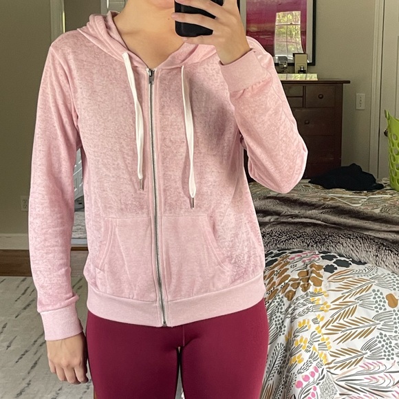 Forget 21 Pink Zip Up Sweatshirt - Picture 4 of 5